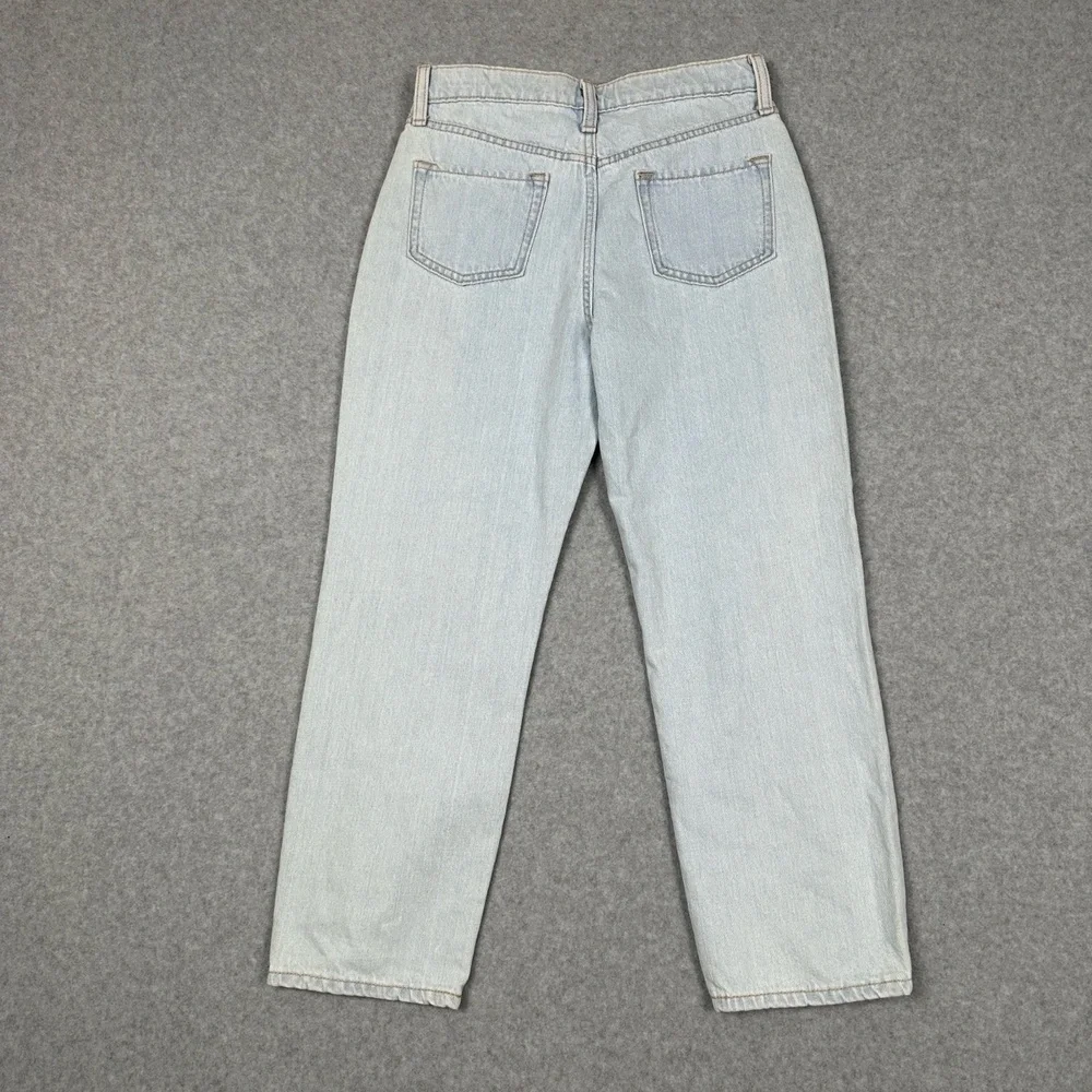 Old‎ Navy Jeans Girls 12 Light Wash High Rise Slouchy Straight Blue Denim